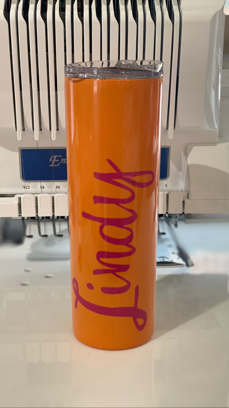 Personalized Skinny Tumbler with Straw β Custom Monogram | Multiple Colors