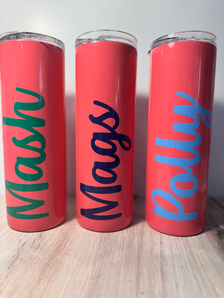 Personalized Skinny Tumbler with Straw β Custom Monogram | Multiple Colors