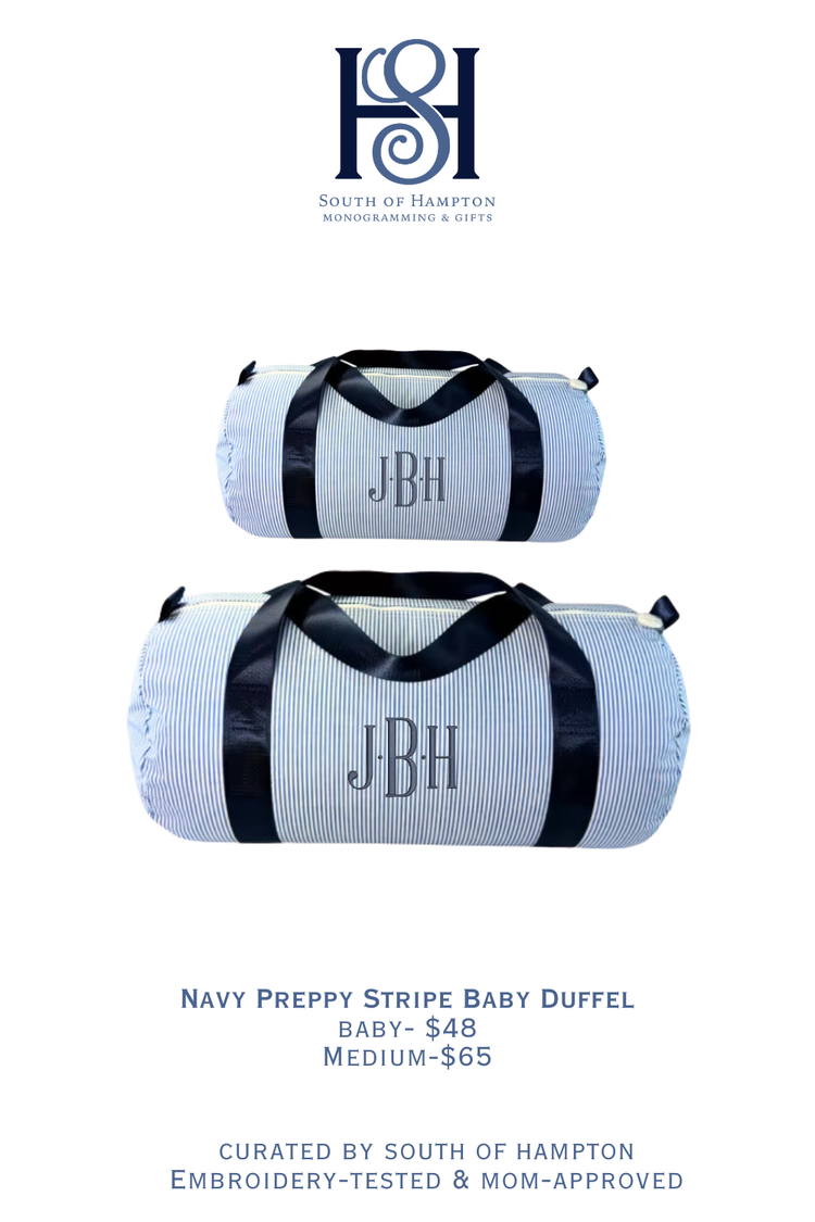 Personalized Wipeable Preppy Stripe Duffle Bag