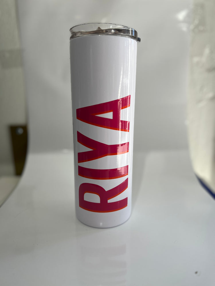 Personalized Skinny Tumbler with Straw β Custom Monogram | Multiple Colors
