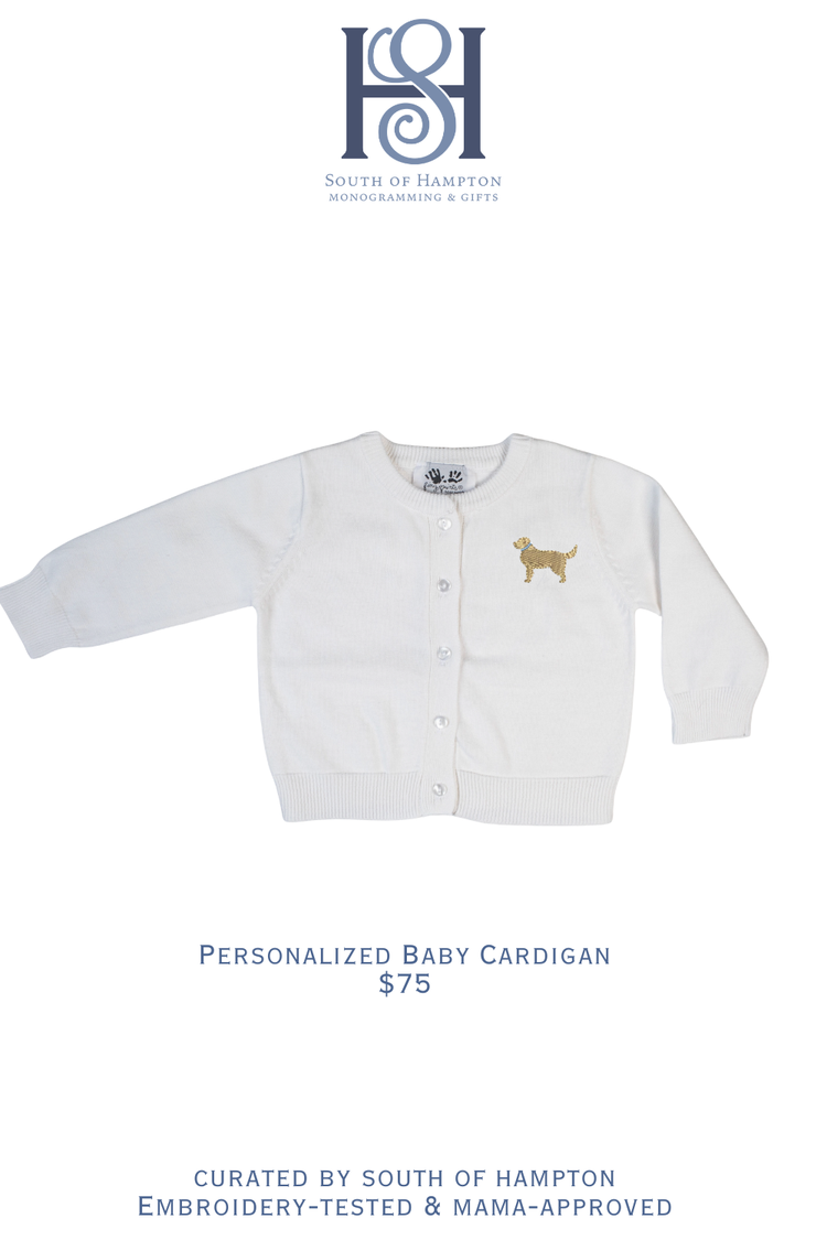 Personalized Baby Cotton Cardigan Sweater | Monogrammed Infant & Toddler Sweater