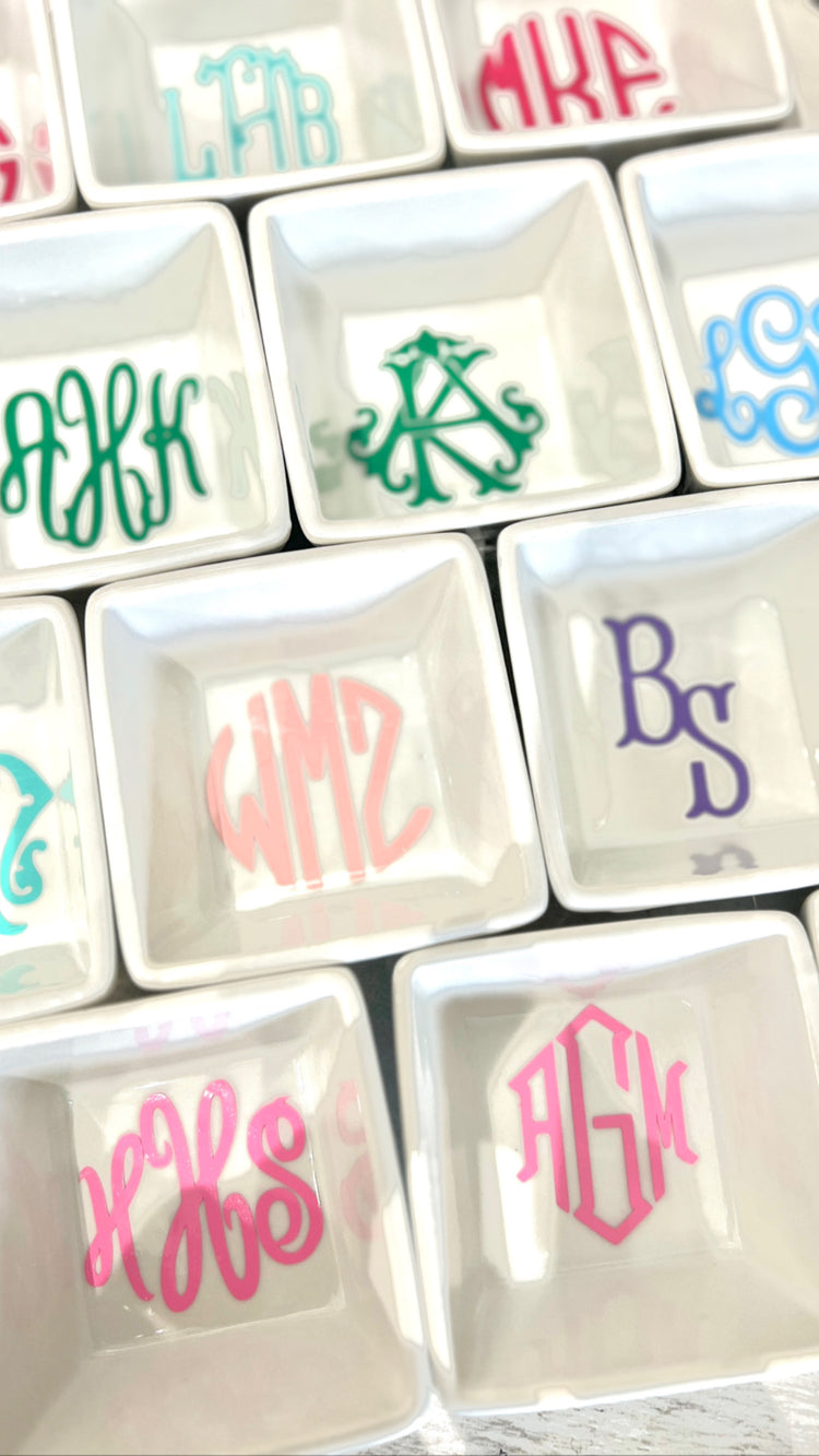 Monogrammed Trinket Tray