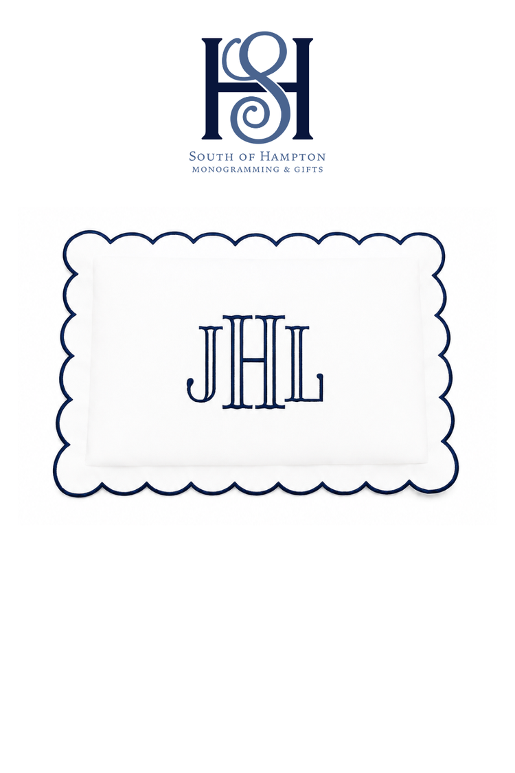 Personalized Scalloped Baby Pillow