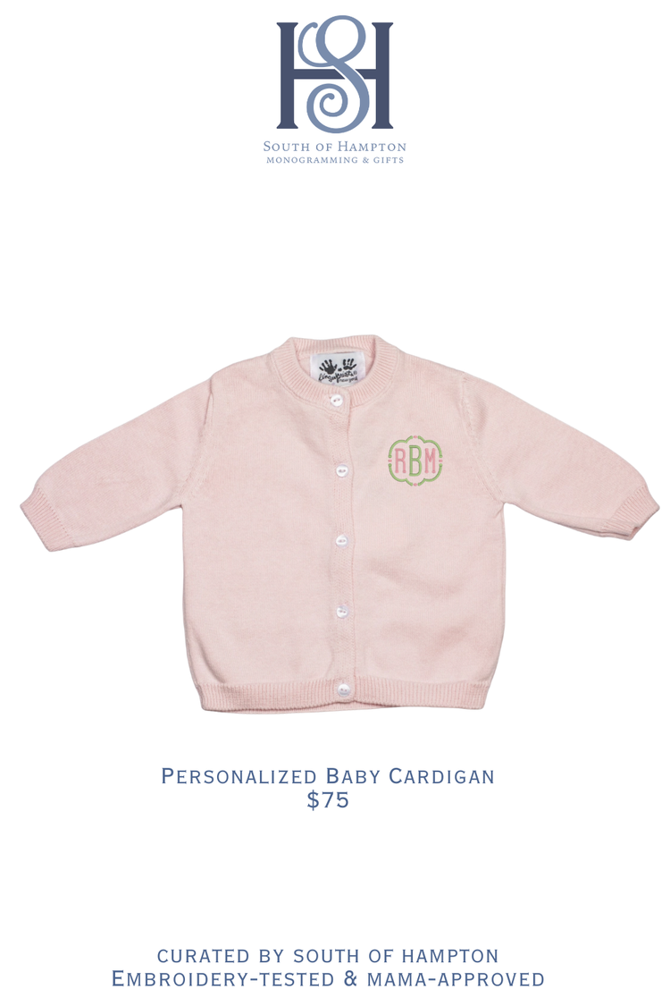 Personalized Baby Cotton Cardigan Sweater | Monogrammed Infant & Toddler Sweater