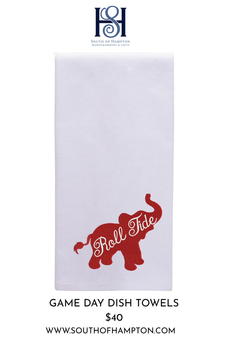 Personalized Game Day Embroidered Dish Towels