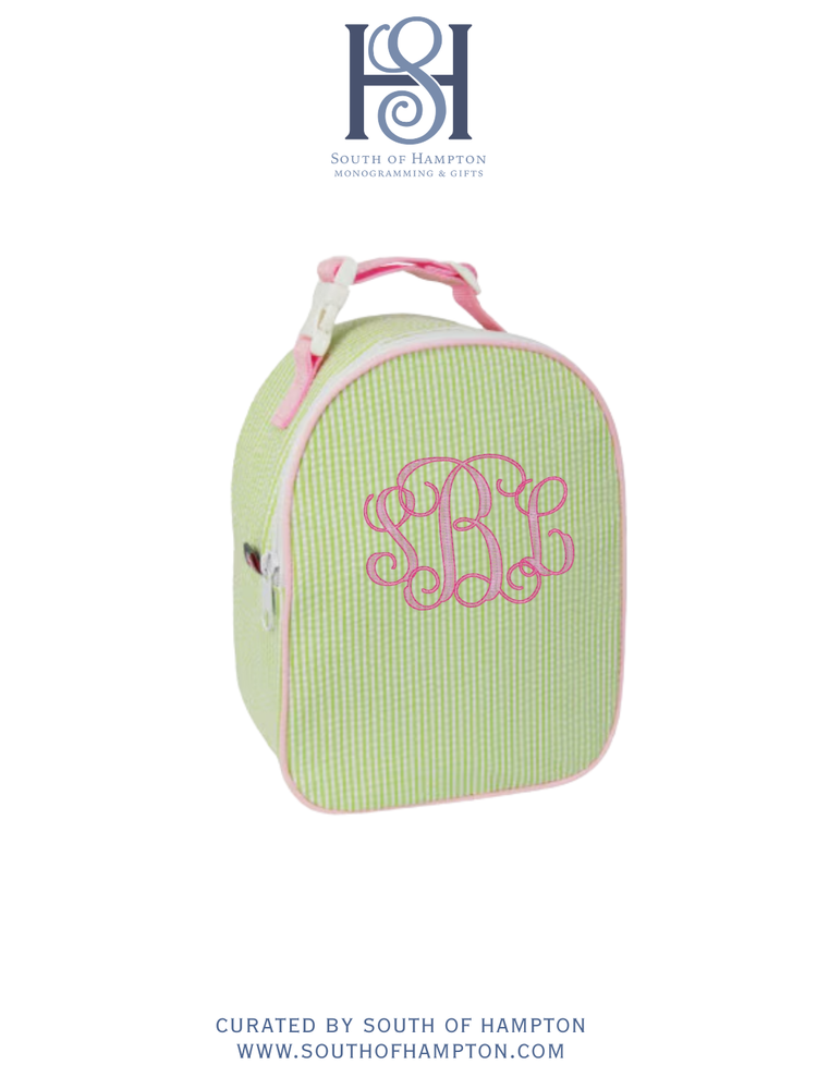 Personalized Seersucker Gumdrop Lunch Box