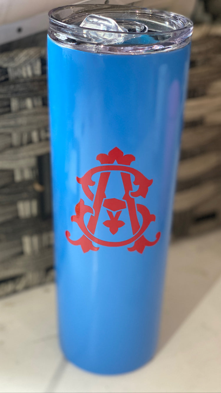 Personalized Skinny Tumbler with Straw β Custom Monogram | Multiple Colors