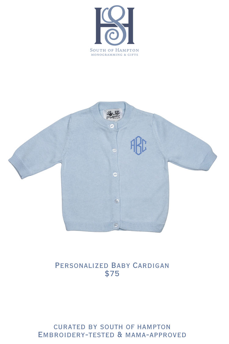 Personalized Baby Cotton Cardigan Sweater | Monogrammed Infant & Toddler Sweater