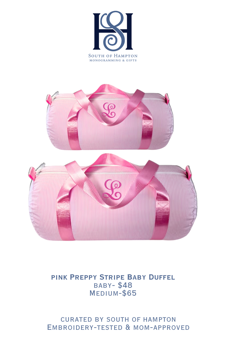 Personalized Wipeable Preppy Stripe Duffle Bag
