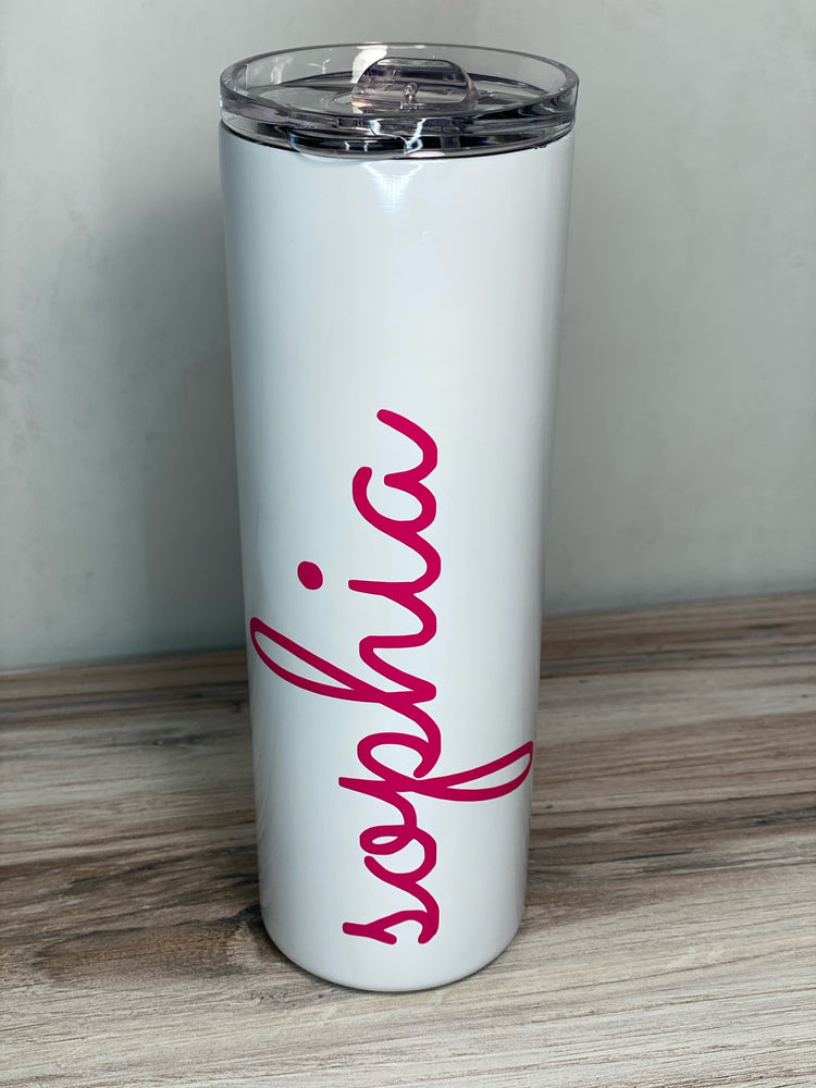Personalized Skinny Tumbler with Straw β Custom Monogram | Multiple Colors