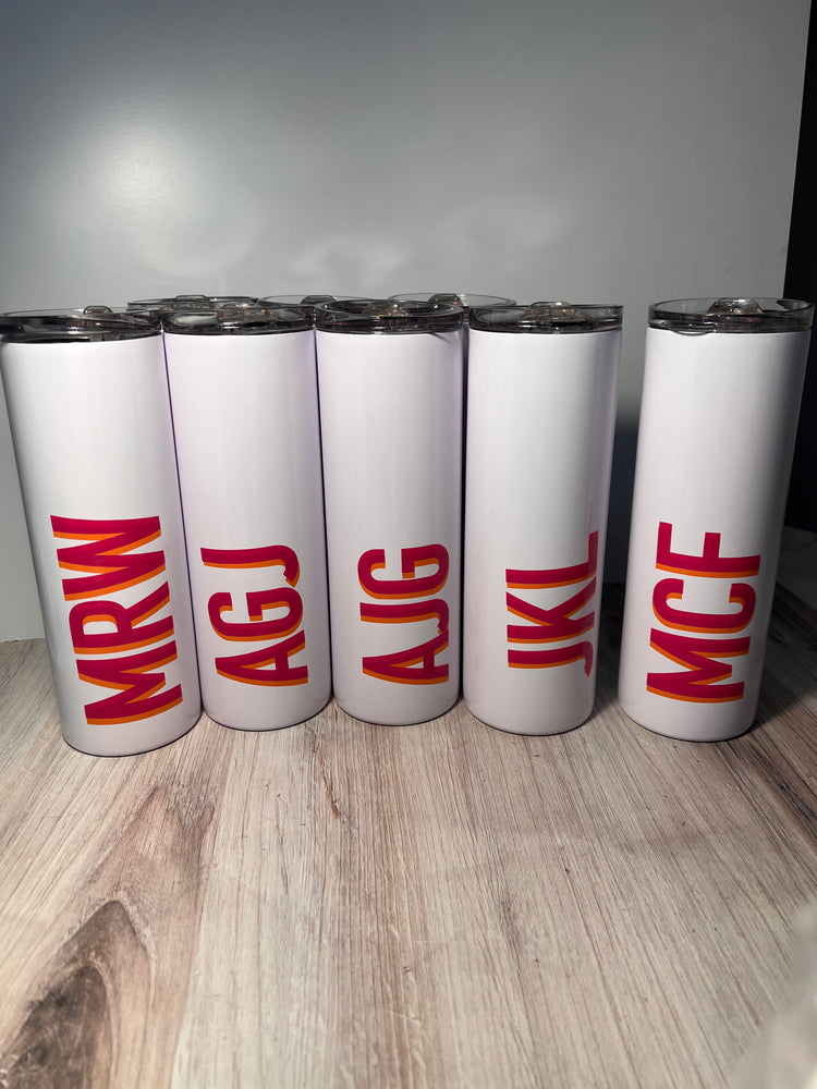 Personalized Skinny Tumbler with Straw β Custom Monogram | Multiple Colors