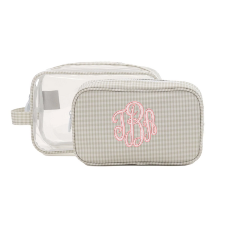 Clear Duo Gingham Travel Case
