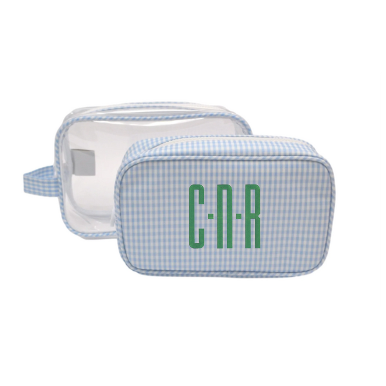 Clear Duo Gingham Travel Case
