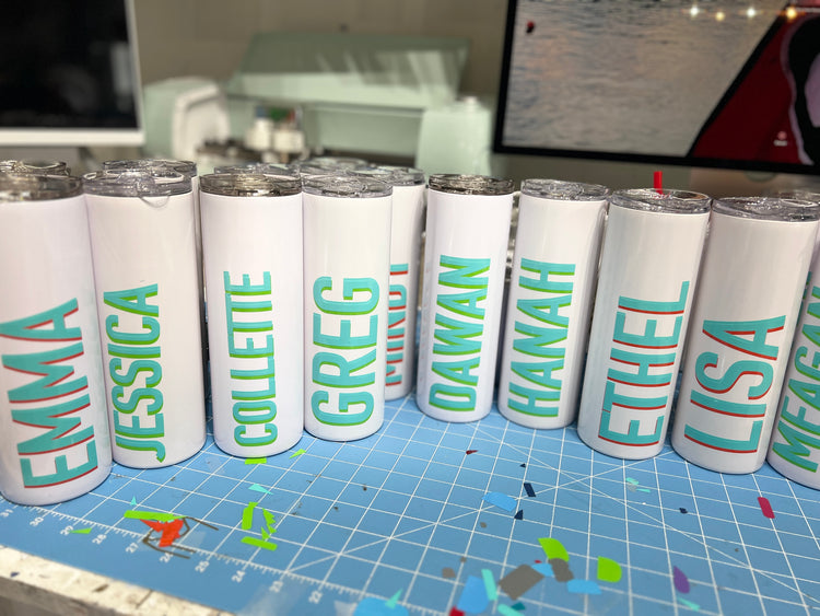 Personalized Skinny Tumbler with Straw β Custom Monogram | Multiple Colors