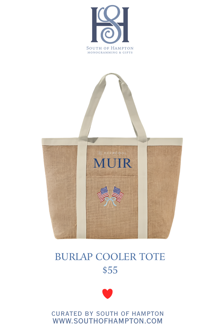 Burlap Cooler Tote