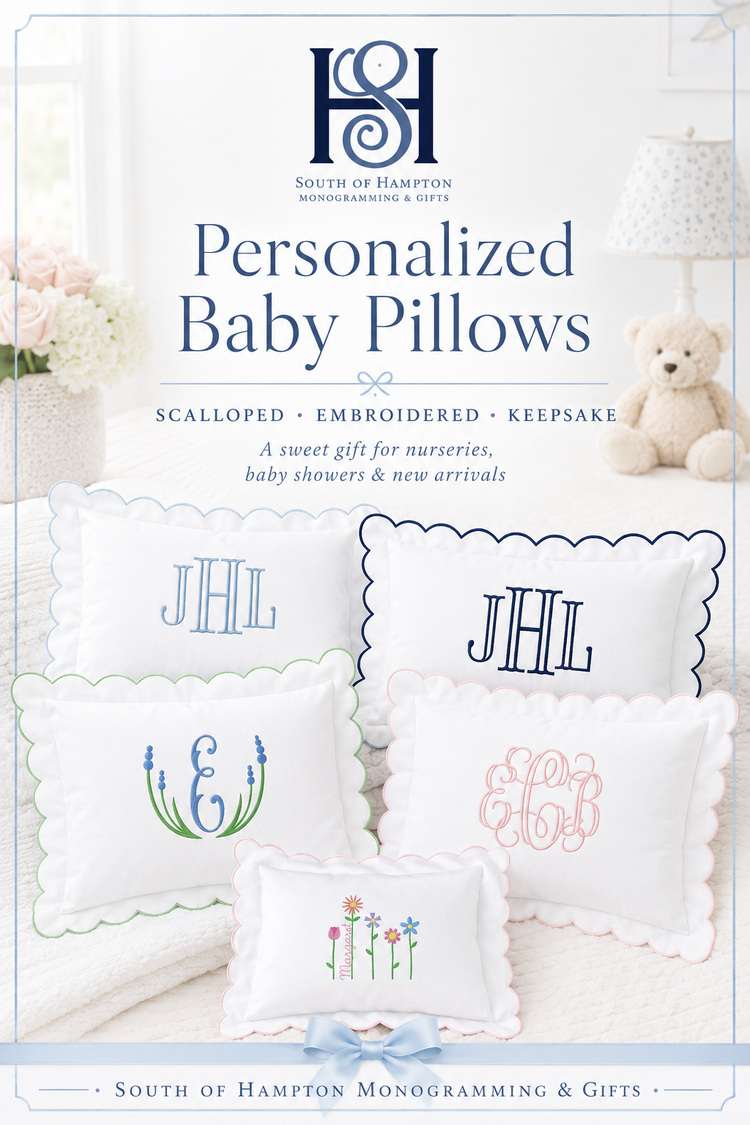 Personalized Scalloped Baby Pillow