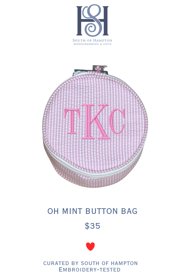 Oh Mint Button Bag – Personalized Jewelry & Travel Organizer