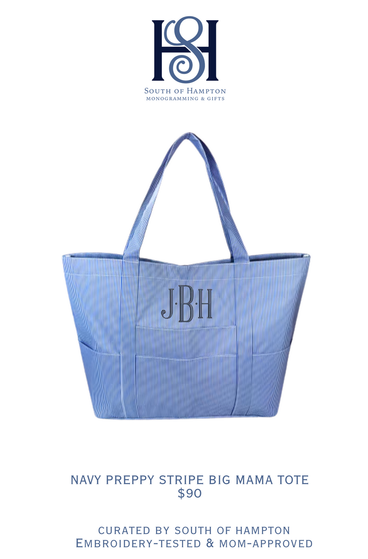 Personalized Wipeable Seersucker Tote