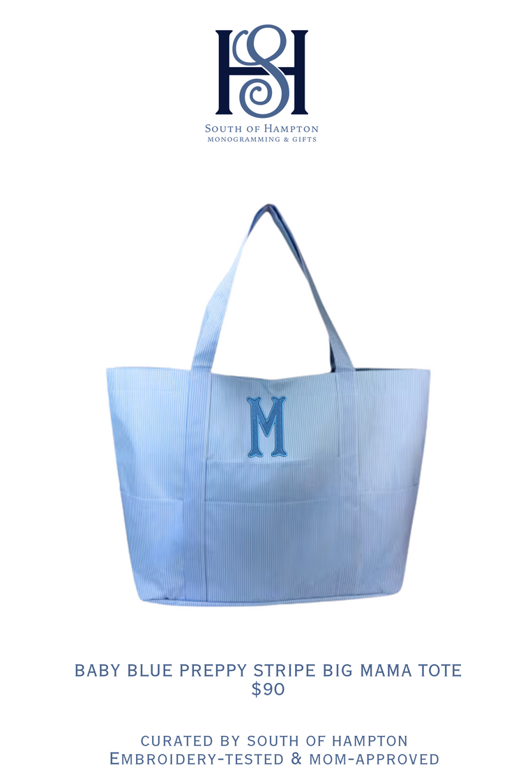 Personalized Wipeable Seersucker Tote