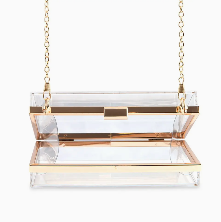 Personalized Clear Stadium Purse | Monogram Acrylic Clutch | Game Day & Concert Bag