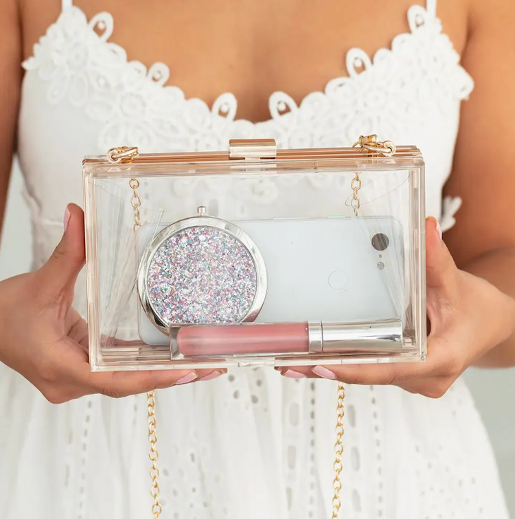 Personalized Clear Stadium Purse | Monogram Acrylic Clutch | Game Day & Concert Bag