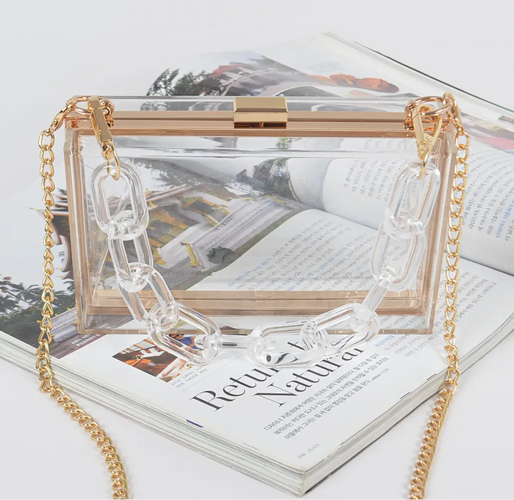 Personalized Clear Stadium Purse | Monogram Acrylic Clutch | Game Day & Concert Bag