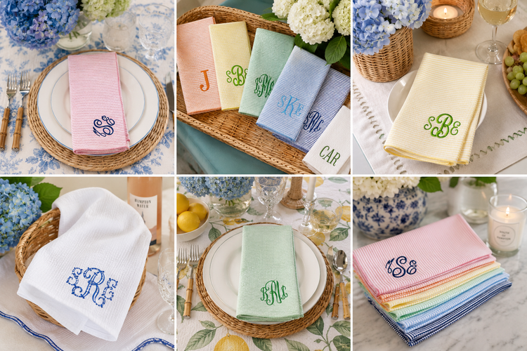 Personalized Seersucker Everyday Napkins