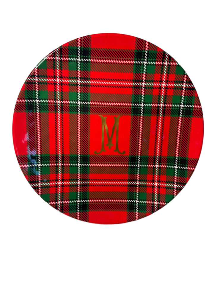 Christmas Plaid Melamine Platter - South of Hampton