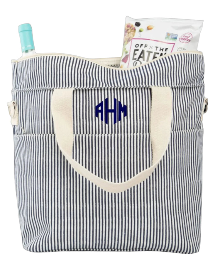 Stripe Cooler Tote - South of Hampton