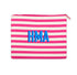 Stripe Flat Zipper Pouch - South of Hampton