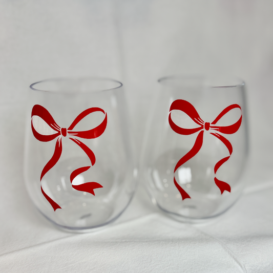 Christmas Stemless Wine Glasses (set of 2)
