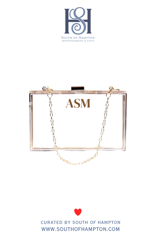 Personalized Clear Stadium Purse | Monogram Acrylic Clutch | Game Day & Concert Bag