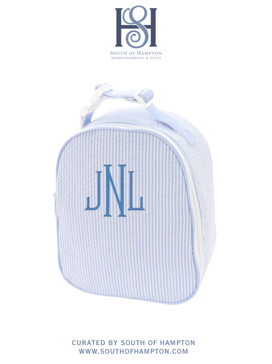 Personalized Seersucker Gumdrop Lunch Box