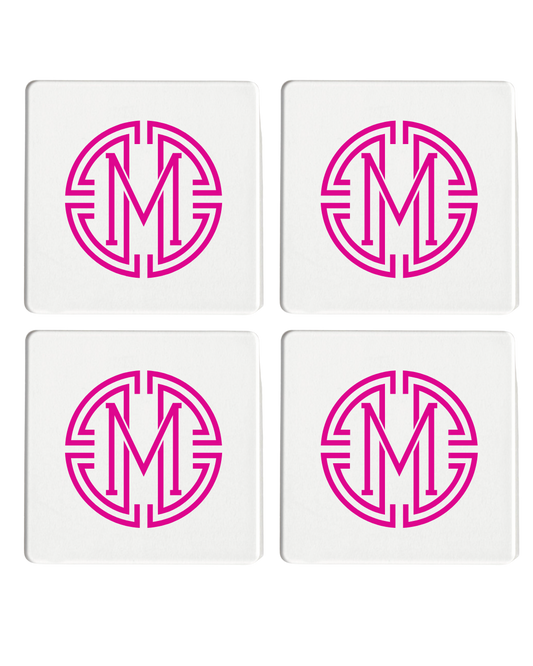 4" Square Coaster (s/4) with Holder