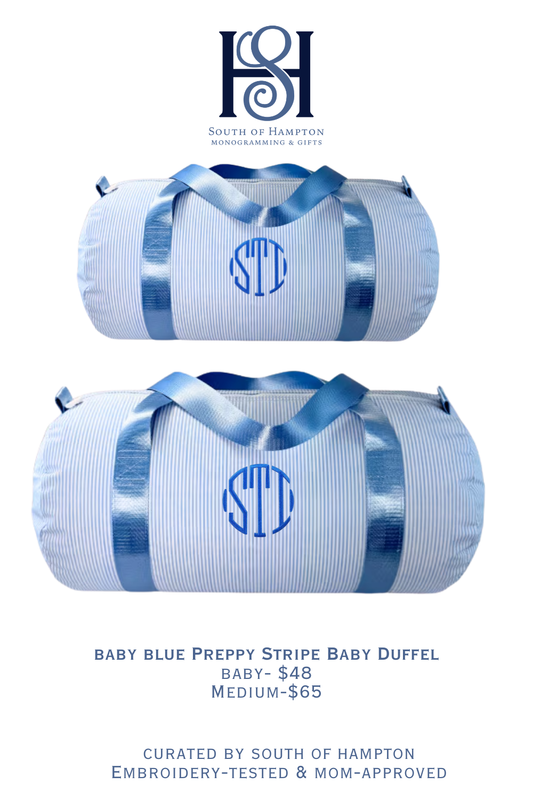 Personalized Wipeable Preppy Stripe Duffle Bag