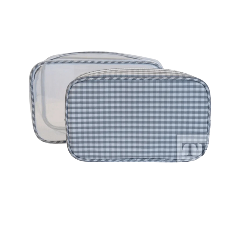 Clear Duo Gingham Travel Case