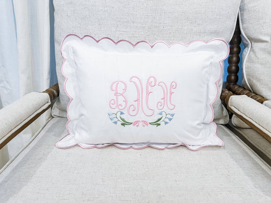 Personalized Scalloped Baby Pillow