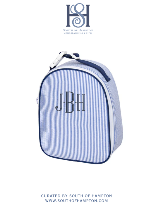 Personalized Seersucker Gumdrop Lunch Box