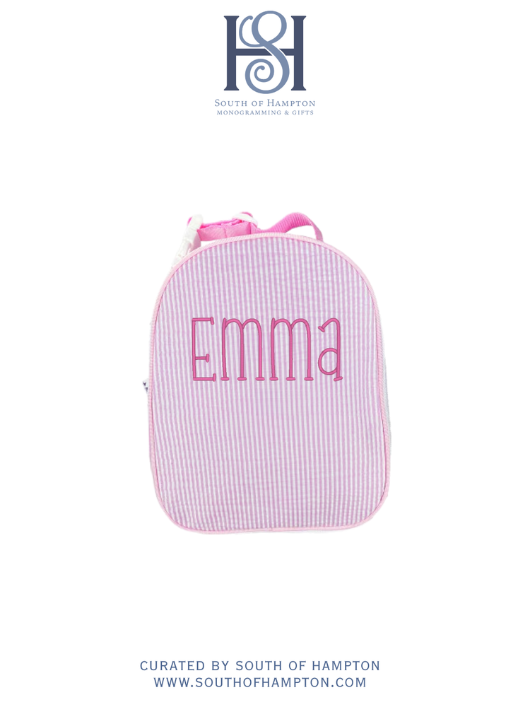 Personalized Seersucker Gumdrop Lunch Box