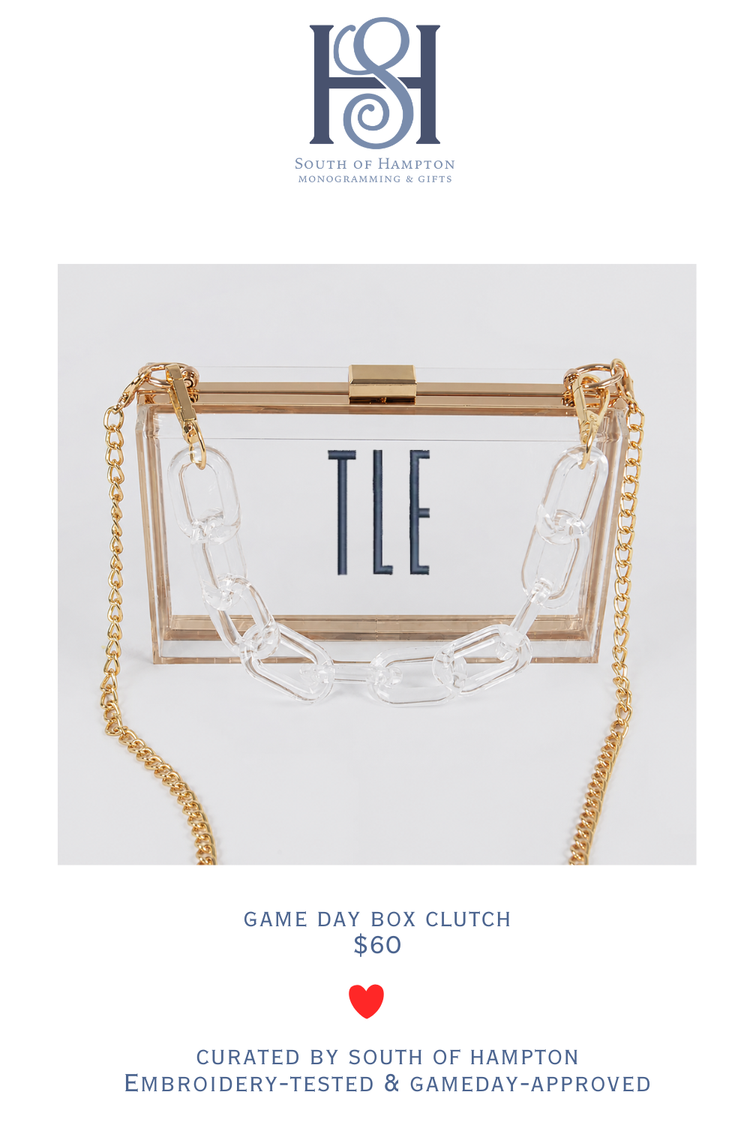 Personalized Clear Stadium Purse | Monogram Acrylic Clutch | Game Day & Concert Bag