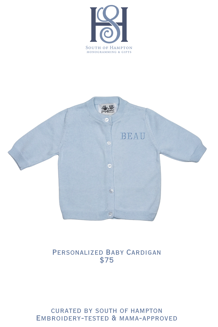 Personalized Baby Cotton Cardigan Sweater | Monogrammed Infant & Toddler Sweater