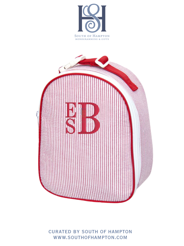 Personalized Seersucker Gumdrop Lunch Box