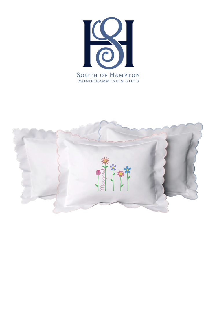 Personalized Scalloped Baby Pillow
