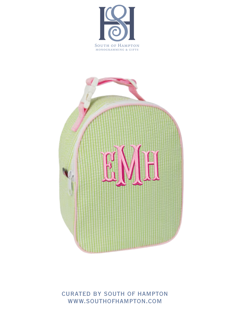Personalized Seersucker Gumdrop Lunch Box