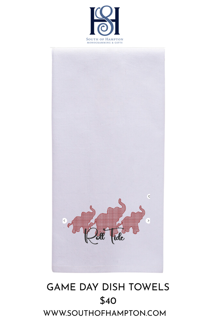 Personalized Game Day Embroidered Dish Towels