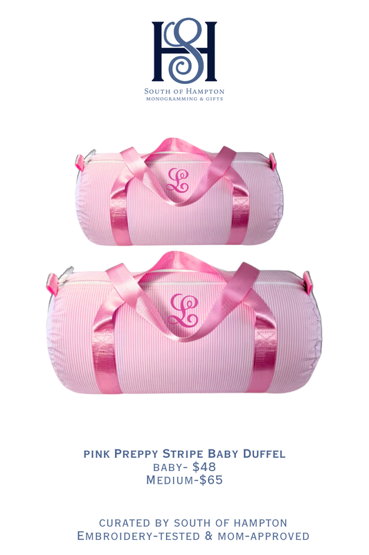 Personalized Wipeable Preppy Stripe Duffle Bag