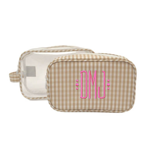 Clear Duo Gingham Travel Case