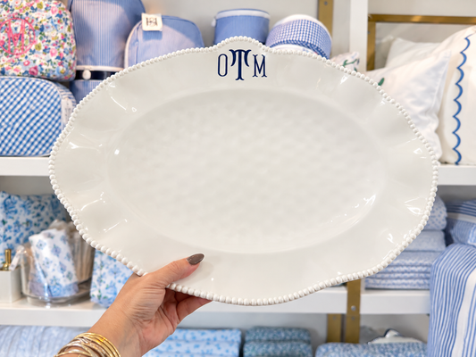 Personalized Pearl Oval Melamine Platter