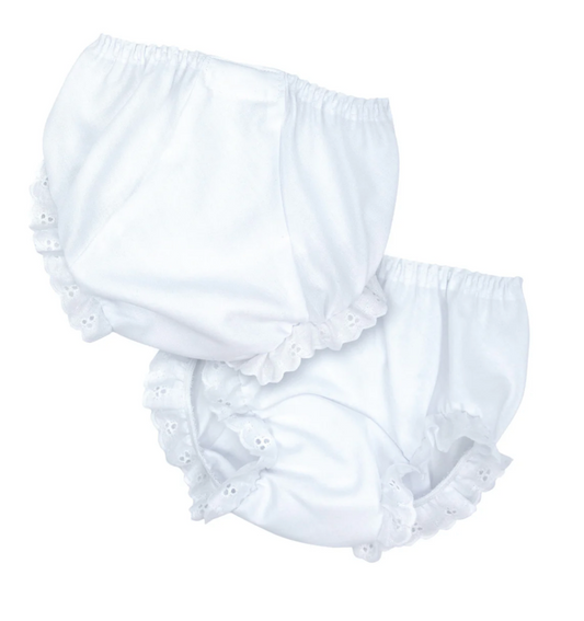 Diaper cover - white double seated panty