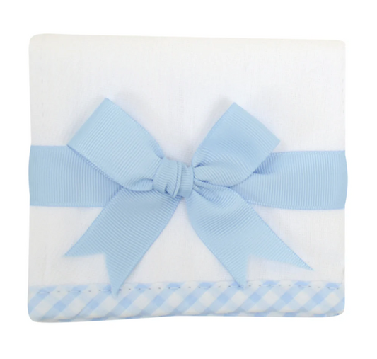 big check trimmed burp cloth